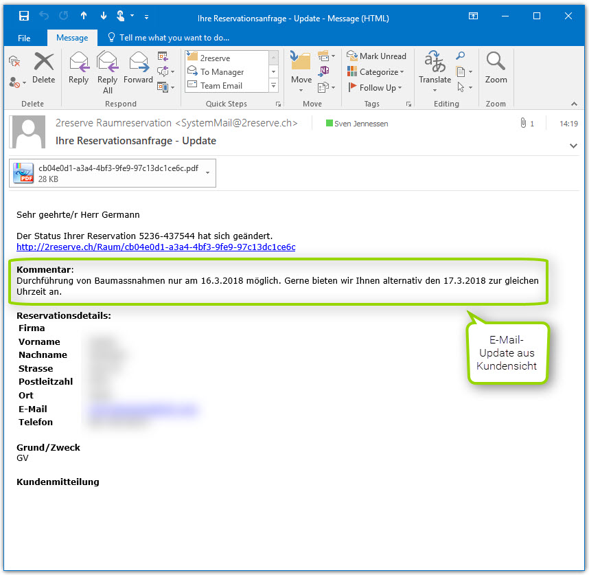 Update mit Ablehnung